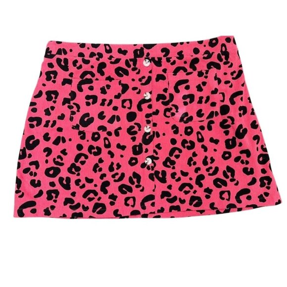 Flirla Plus Size Leopard Print Skirt With Double Pockets 4XL - Picture 2 of 9